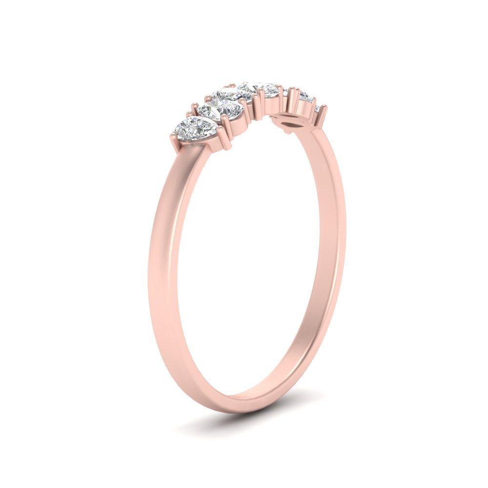 0.35 Carat 7 Stone Wedding Band Diamond Teardrop