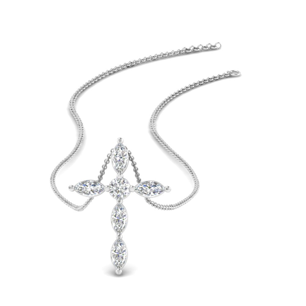 1 Ct. Marquise Diamond Cross Pendant