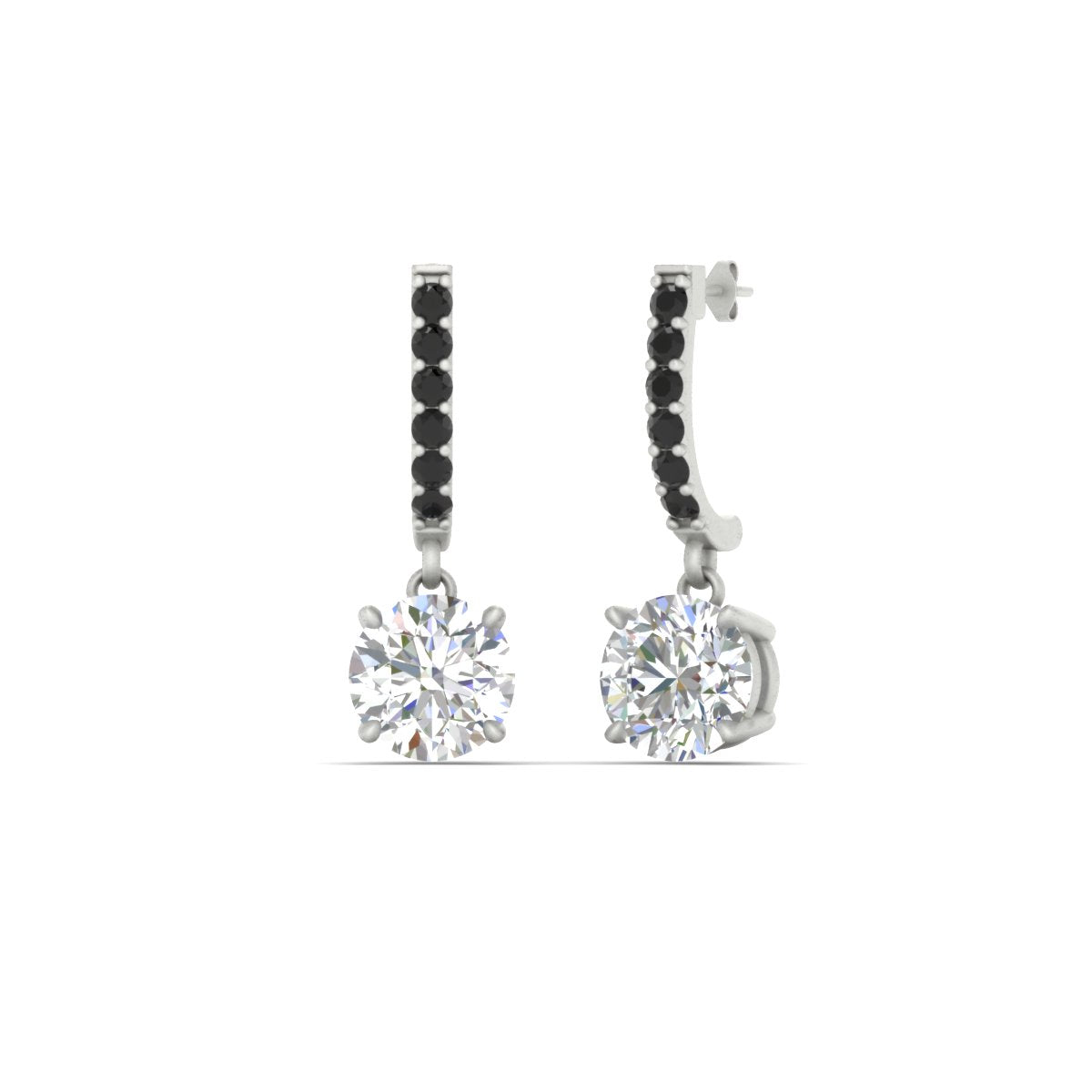 1 Carat Solitaire Halo Diamond Drop Earrings
