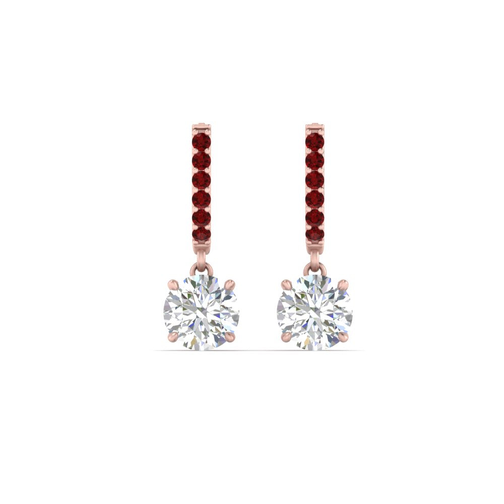 1 Carat Solitaire Halo Diamond Drop Earrings