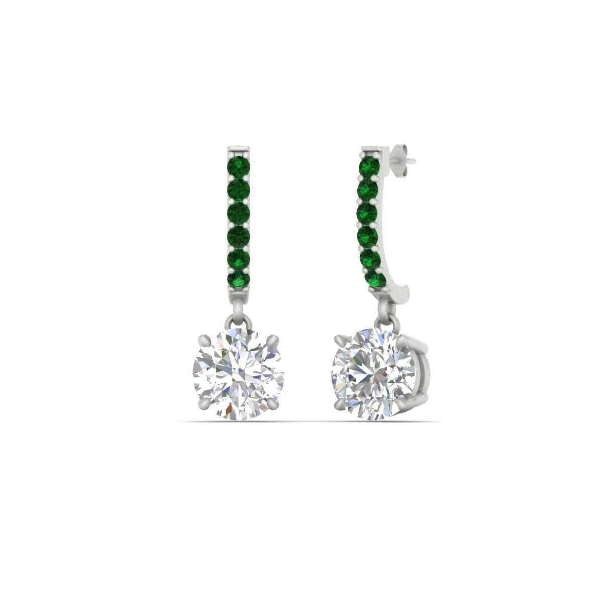 1 Carat Solitaire Halo Diamond Drop Earrings