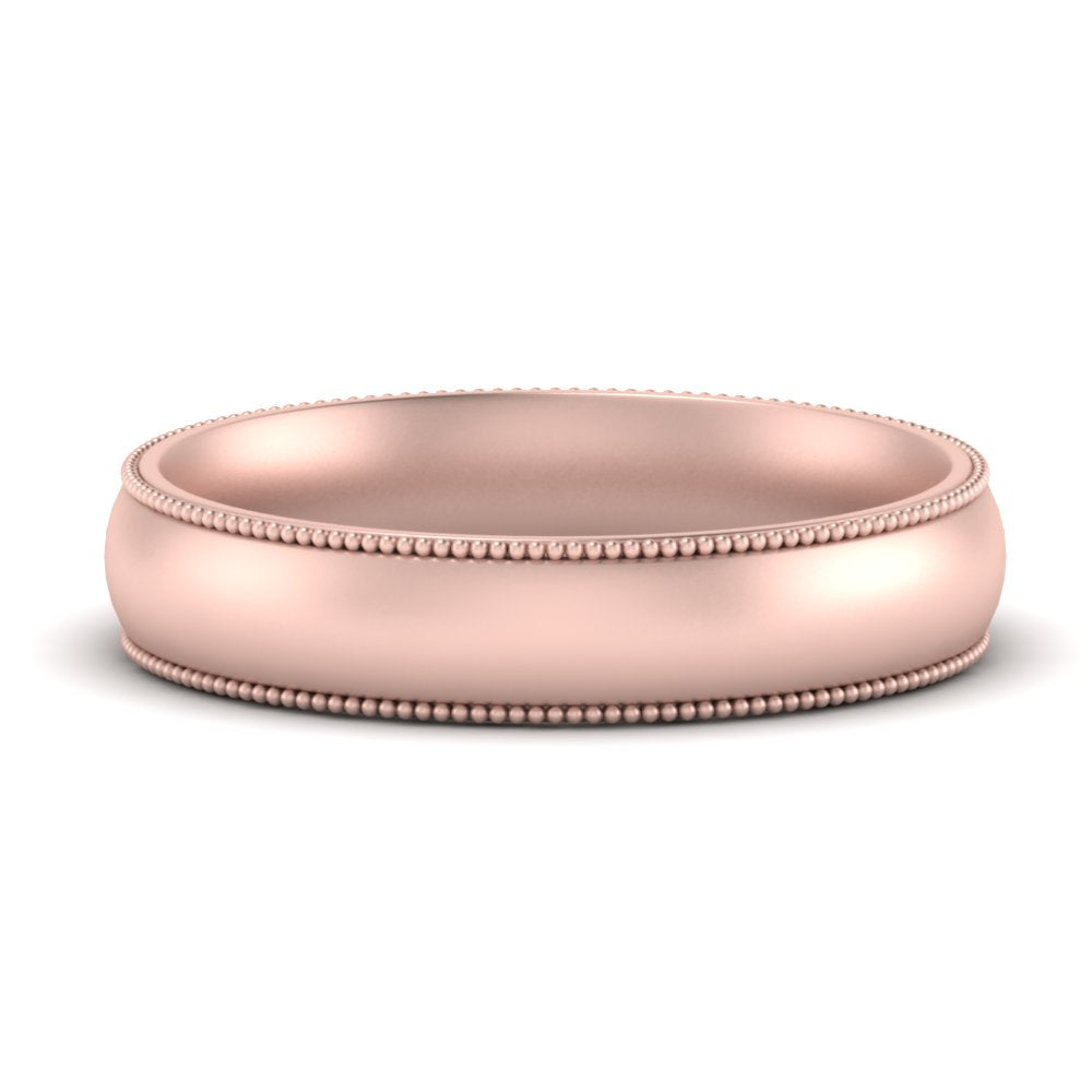 4 mm Milgrain Comfort Fit Mens Wedding Band