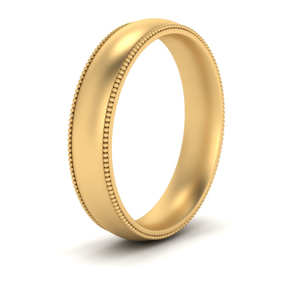 4 mm Milgrain Comfort Fit Mens Wedding Band