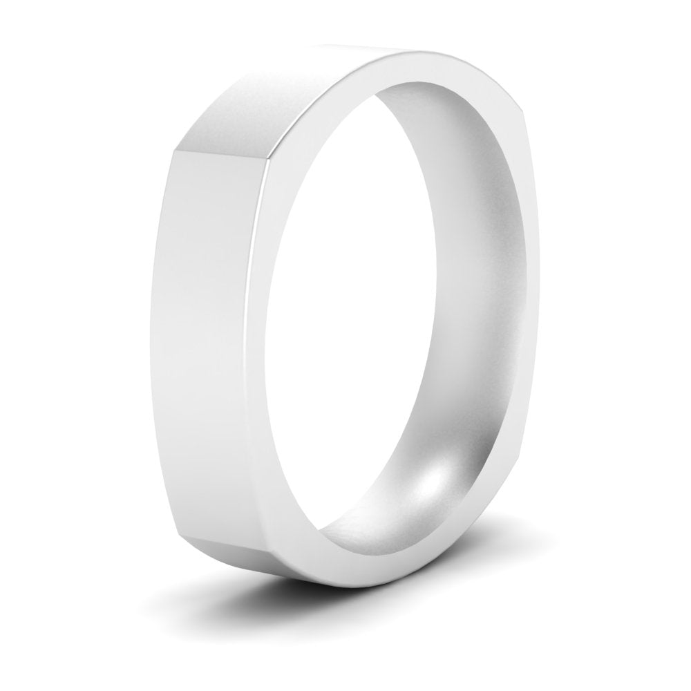 4 mm Square Comfort Fit Mens Wedding Band