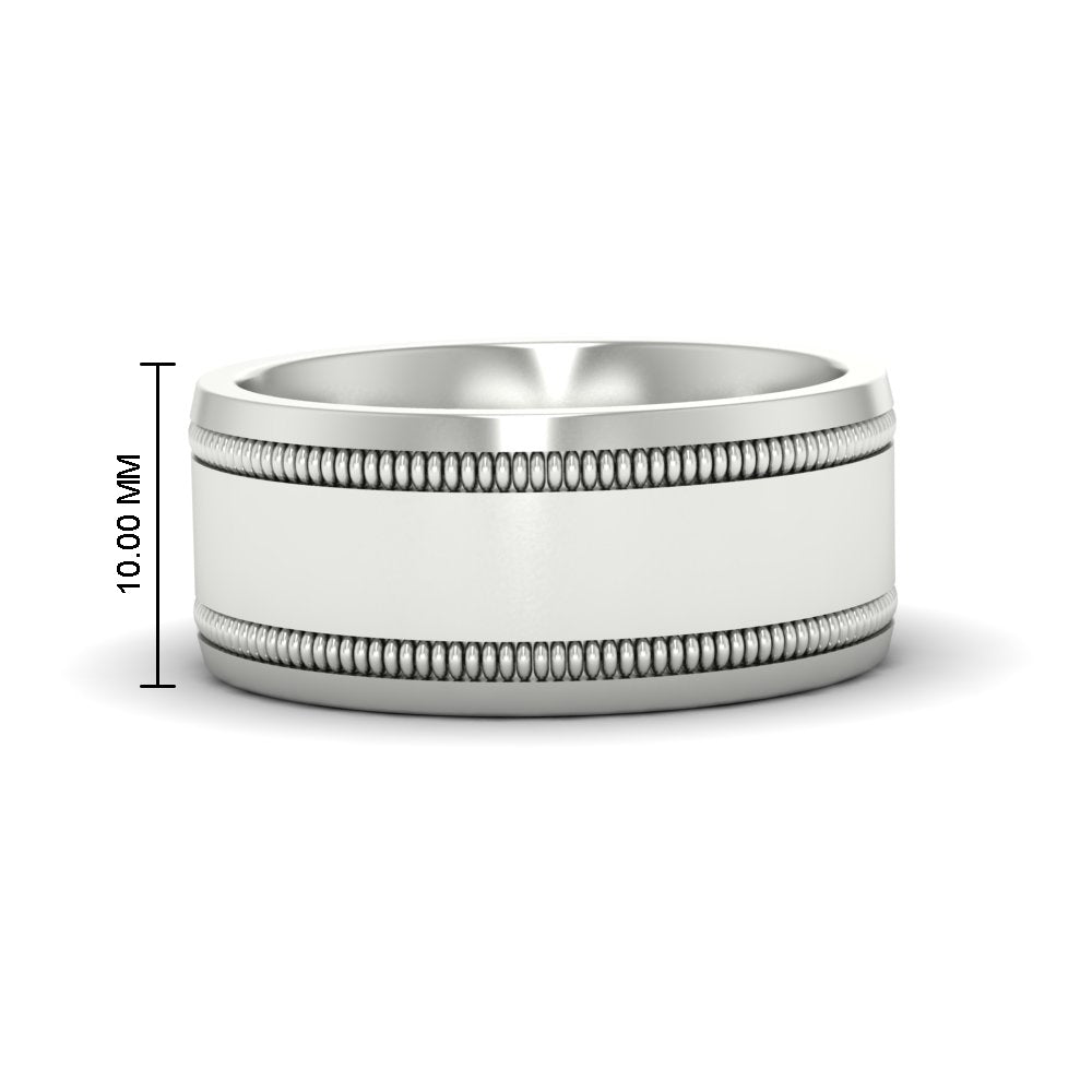 5 mm Mens Band Double Milgrain