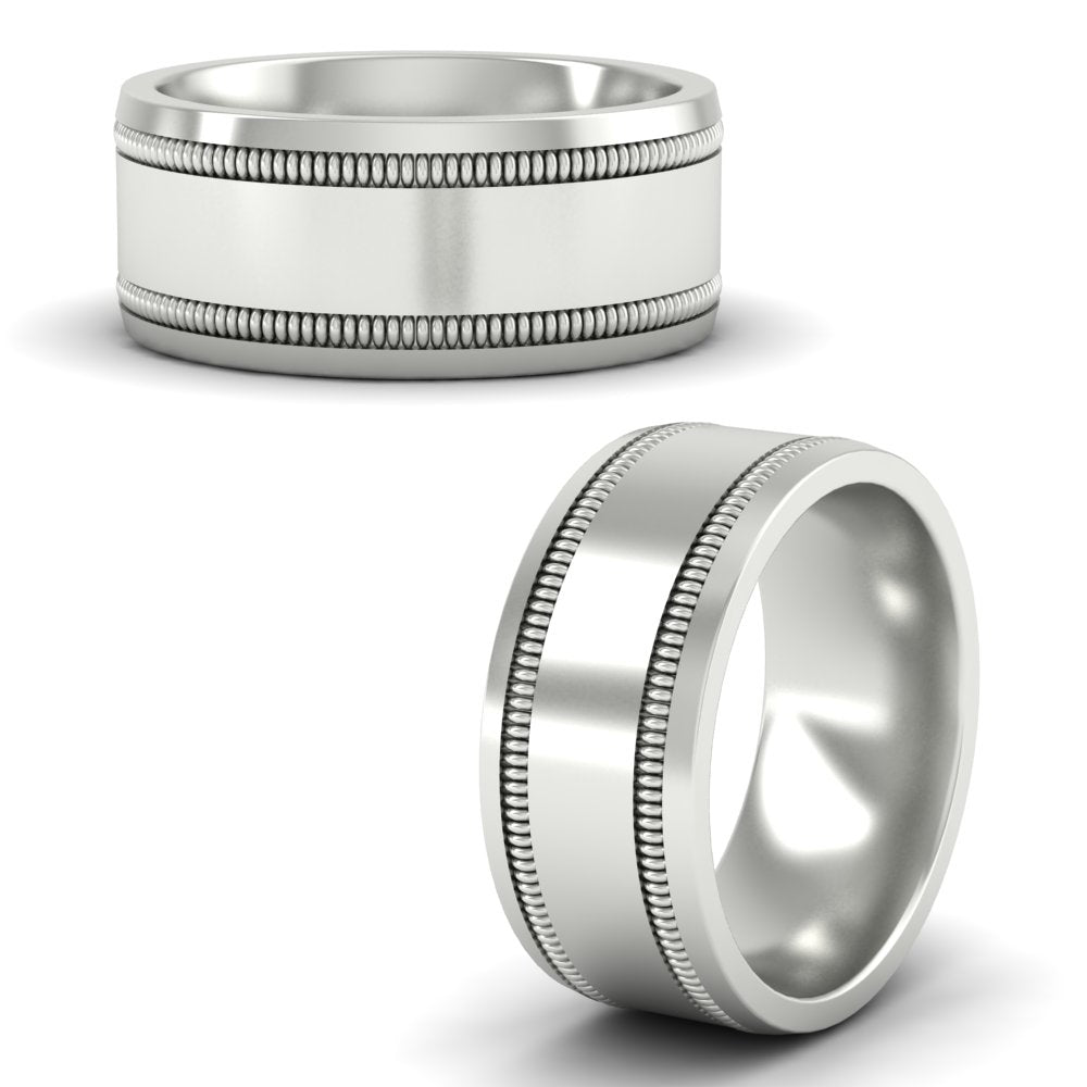 5 mm Mens Band Double Milgrain