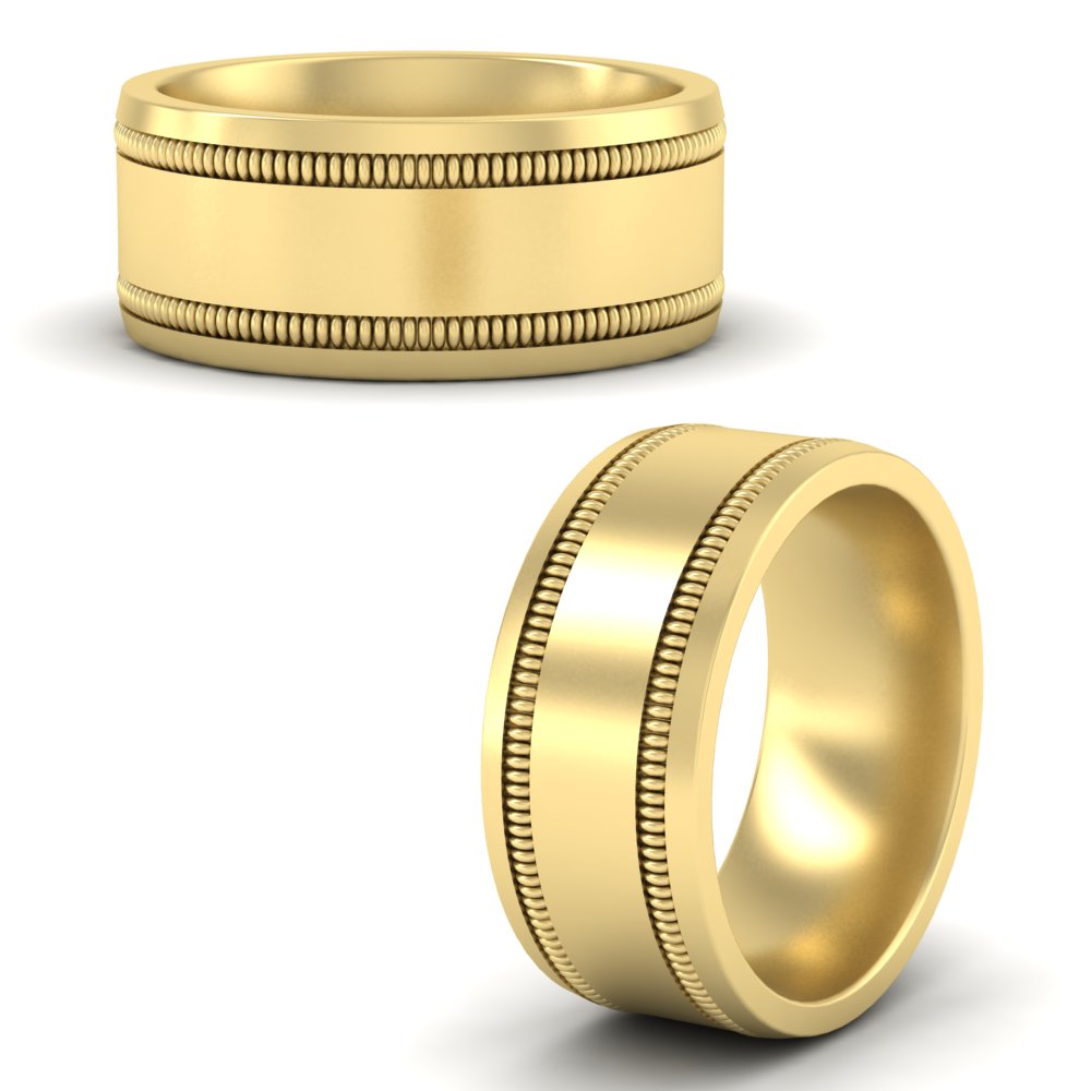 5 mm Mens Band Double Milgrain