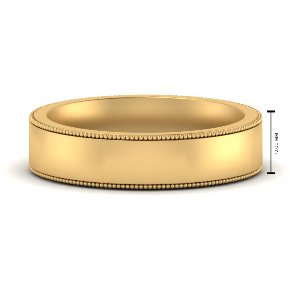 4 mm Stepped Edge Comfort Fit Flat Mens Band