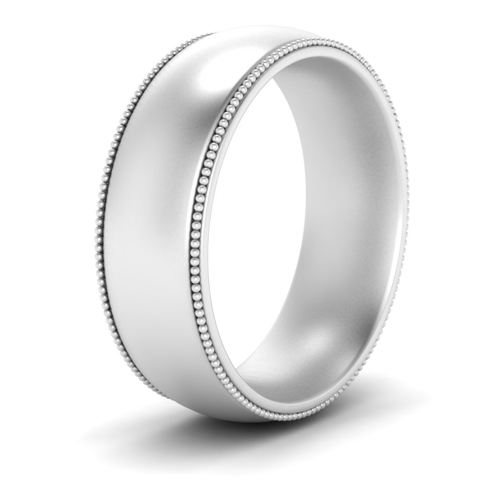 4 mm Milgrain Comfort Fit Mens Wedding Band