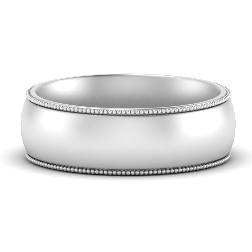 4 mm Milgrain Comfort Fit Mens Wedding Band