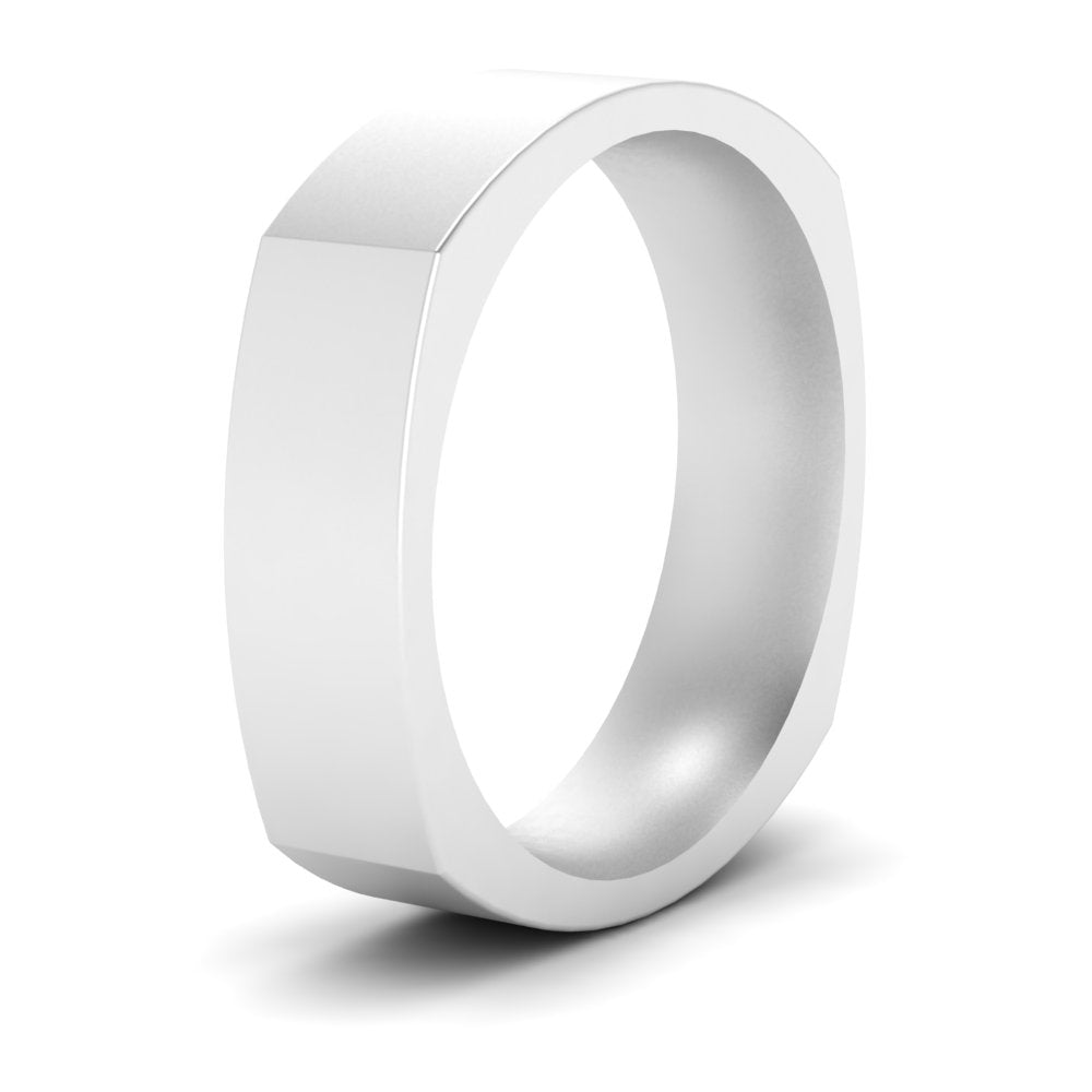 4 mm Square Comfort Fit Mens Wedding Band