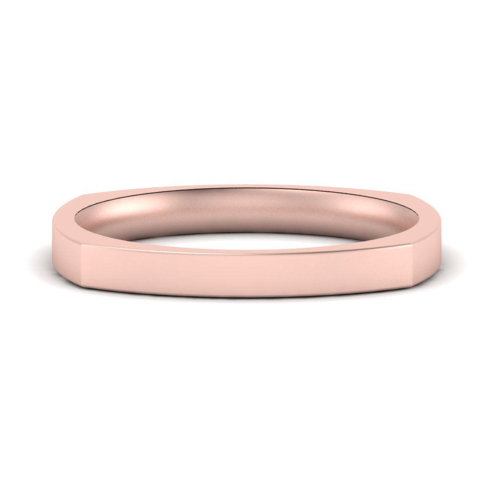 4 mm Square Comfort Fit Mens Wedding Band