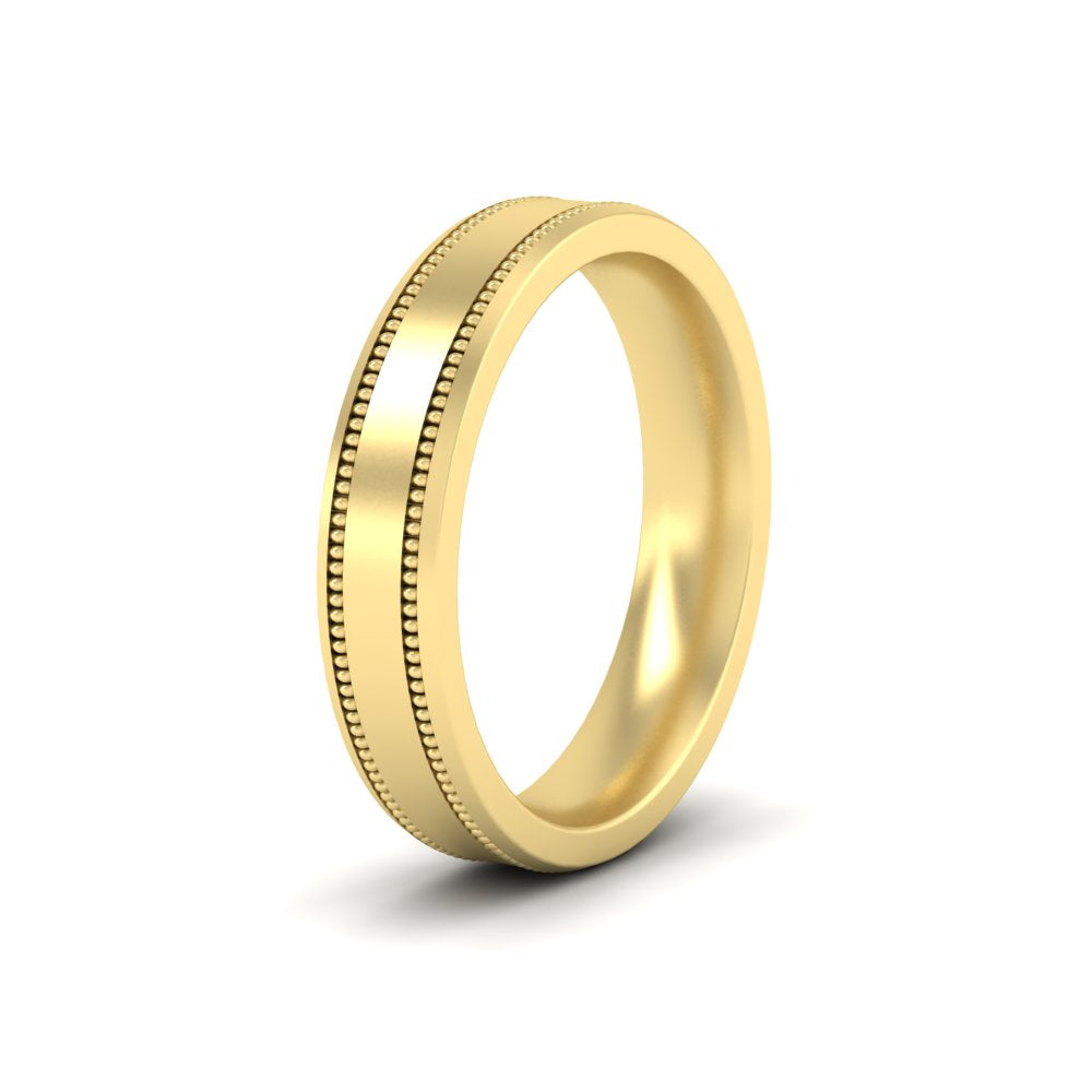 5 mm Mens Band Double Milgrain