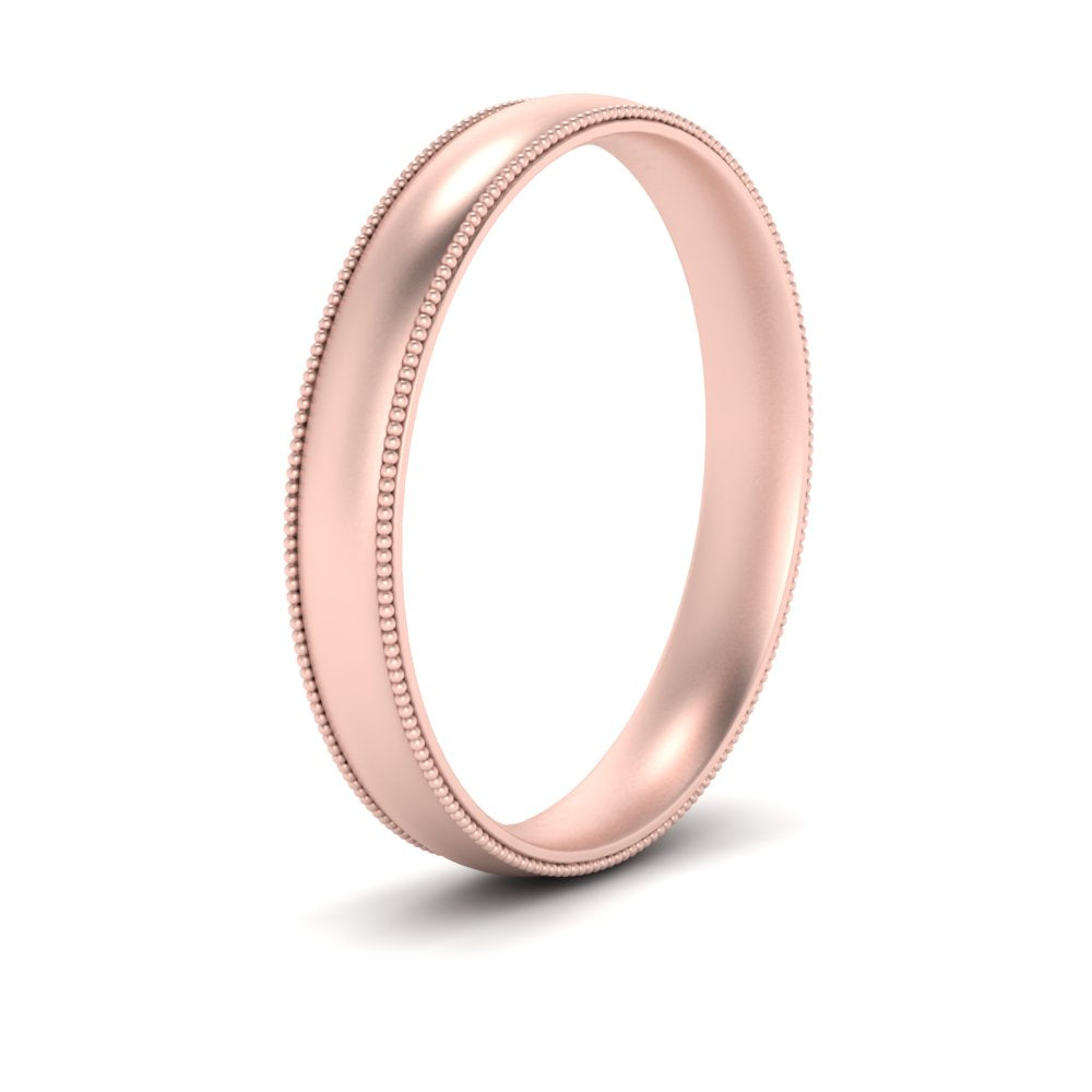 4 mm Milgrain Comfort Fit Mens Wedding Band