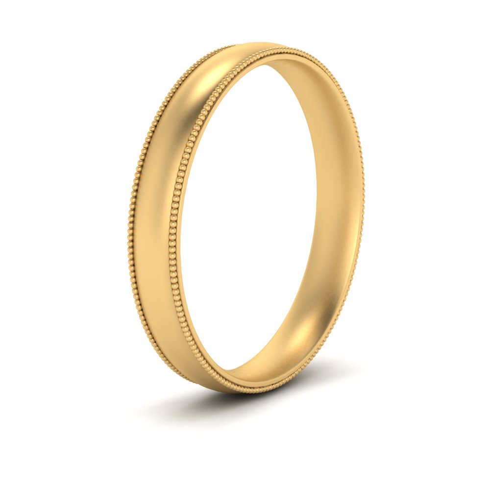 4 mm Milgrain Comfort Fit Mens Wedding Band