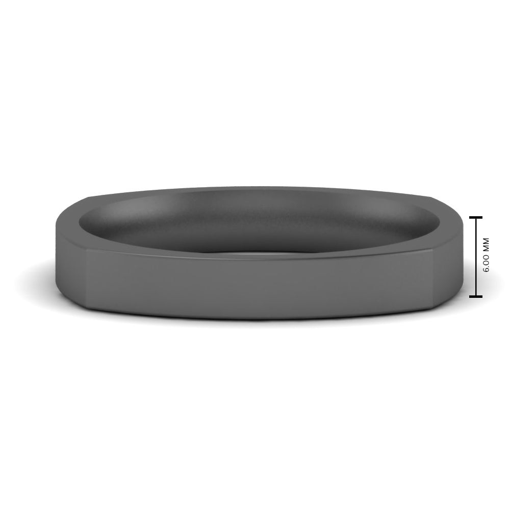 4 mm Square Comfort Fit Mens Wedding Band