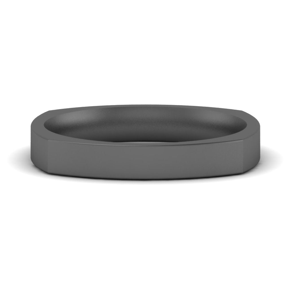 4 mm Square Comfort Fit Mens Wedding Band