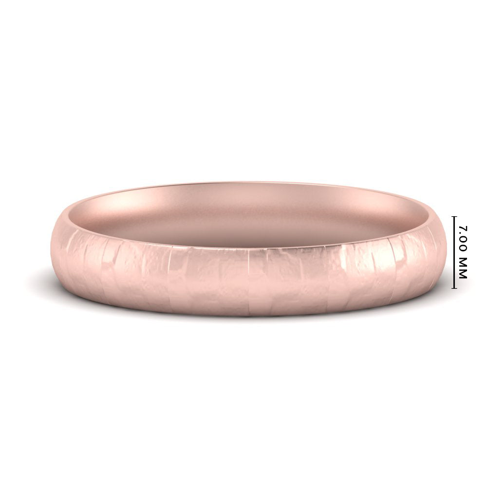 5 Mm Lightweight Rock Texture Mens Wedding Band