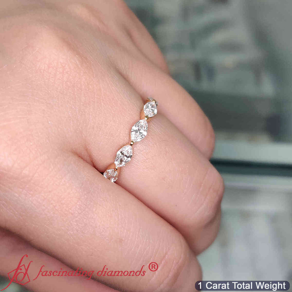 7 Stone Marquise East West 1 Carat Band