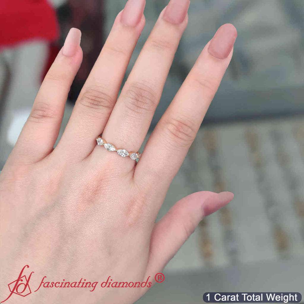 7 Stone Marquise East West 1 Carat Band