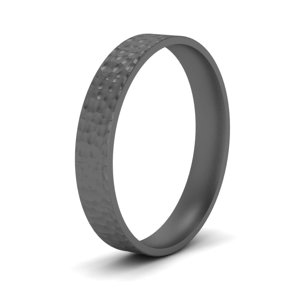 5 MM Hammered Finish Mens Wedding Band