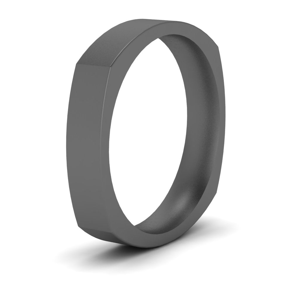 4 mm Square Comfort Fit Mens Wedding Band