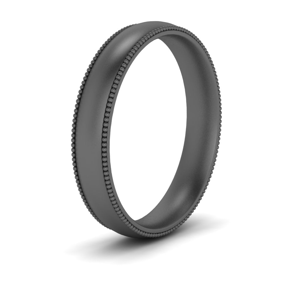 4 mm Milgrain Comfort Fit Mens Wedding Band