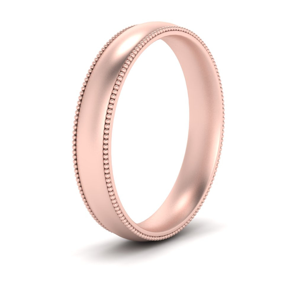 4 mm Milgrain Comfort Fit Mens Wedding Band