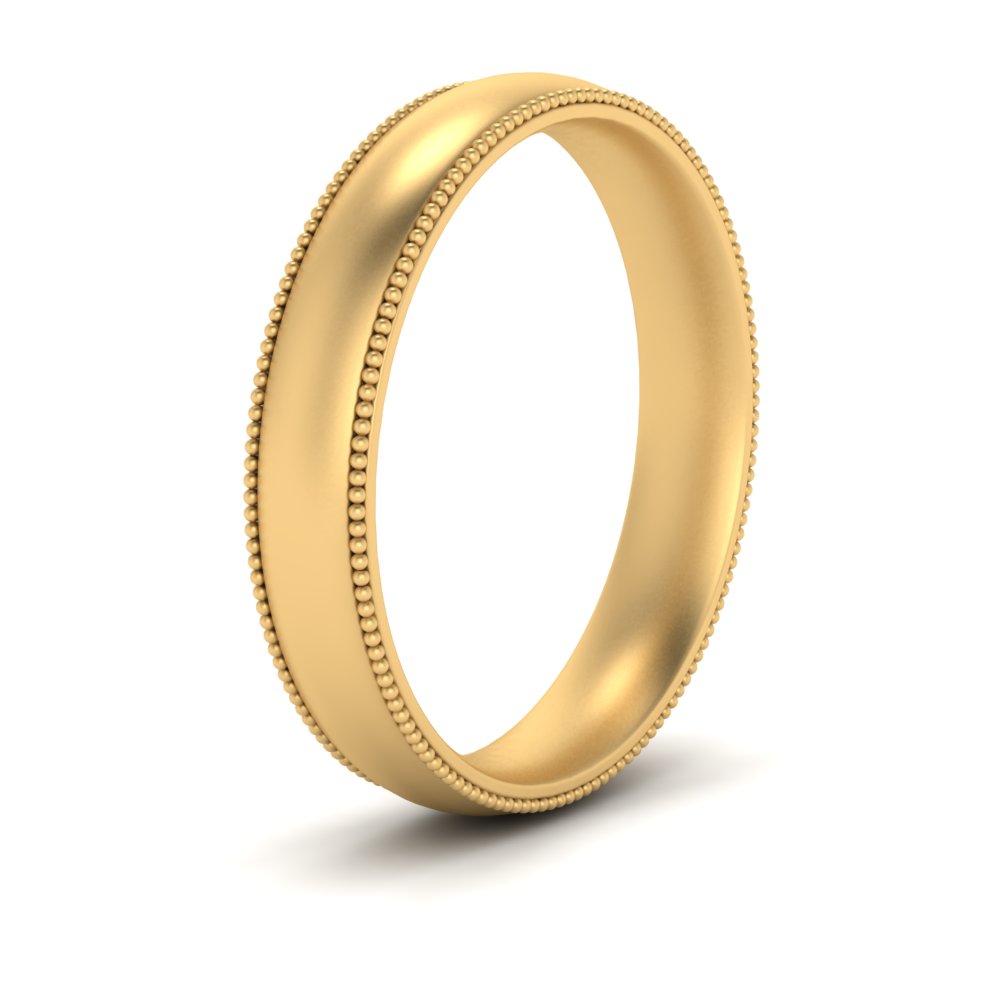 4 mm Milgrain Comfort Fit Mens Wedding Band