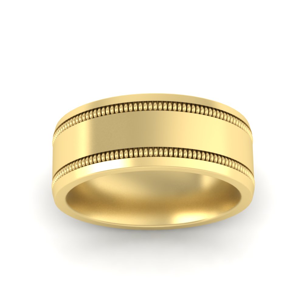 5 mm Mens Band Double Milgrain