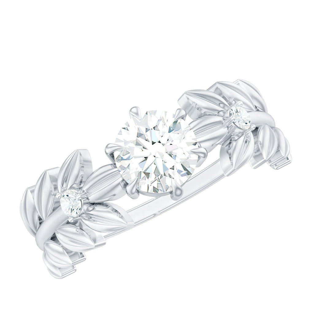 6 MM Lab Grown Diamond Nature Inspired Engagement Ring