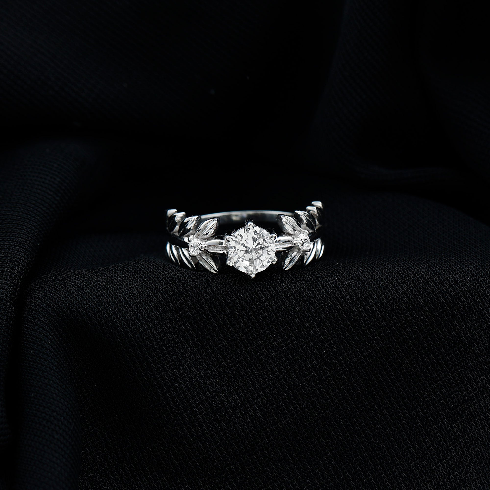 6 MM Lab Grown Diamond Nature Inspired Engagement Ring