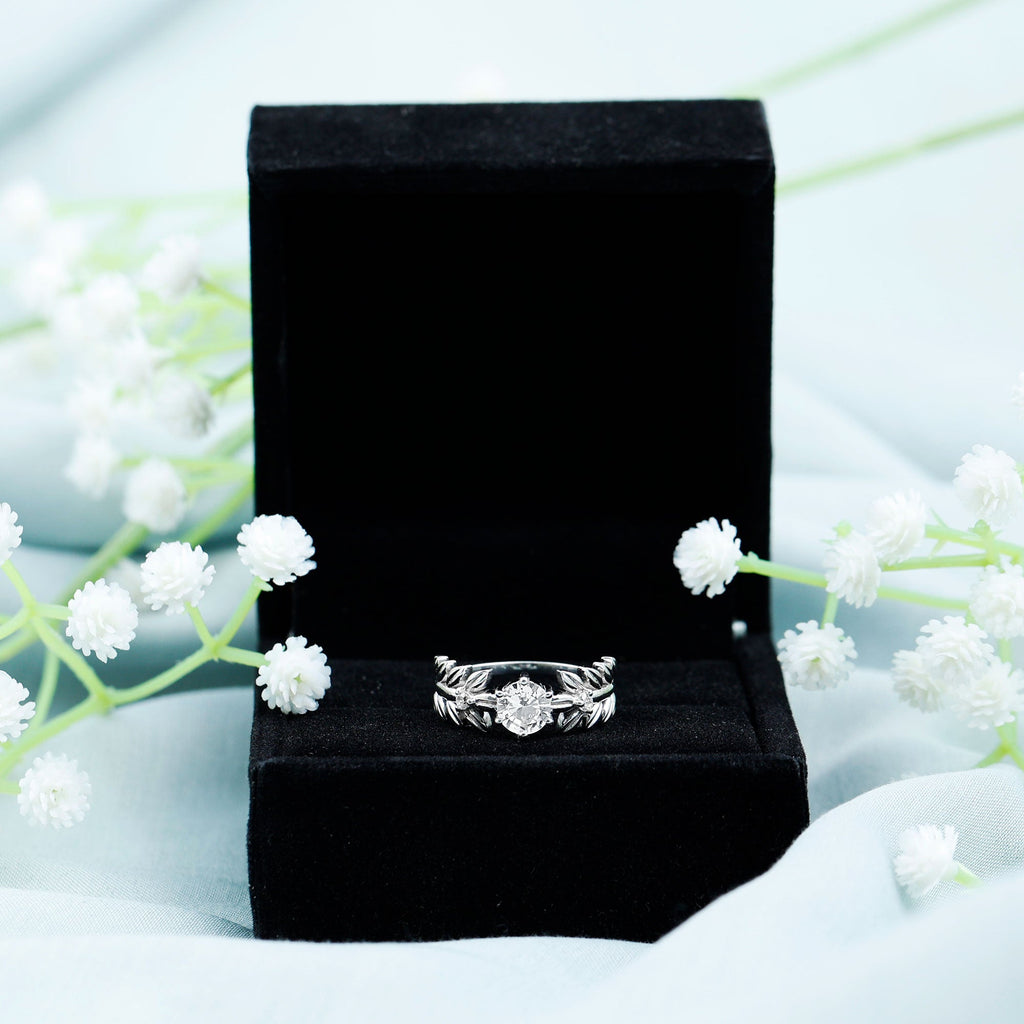 6 MM Lab Grown Diamond Nature Inspired Engagement Ring