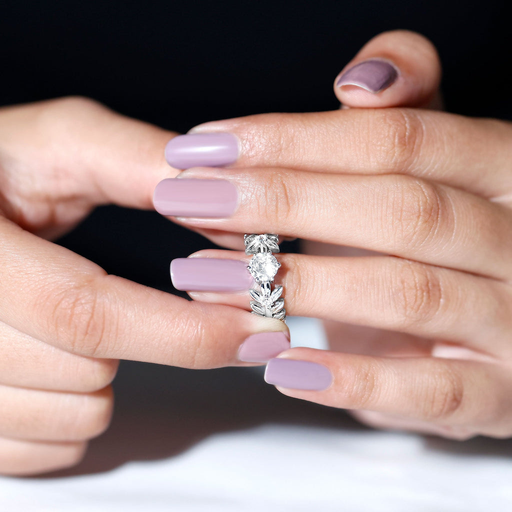 6 MM Lab Grown Diamond Nature Inspired Engagement Ring