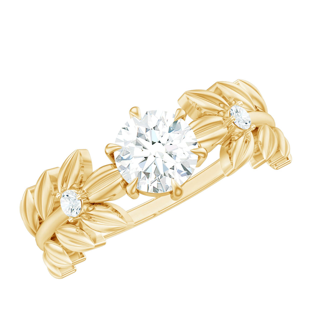 6 MM Lab Grown Diamond Nature Inspired Engagement Ring