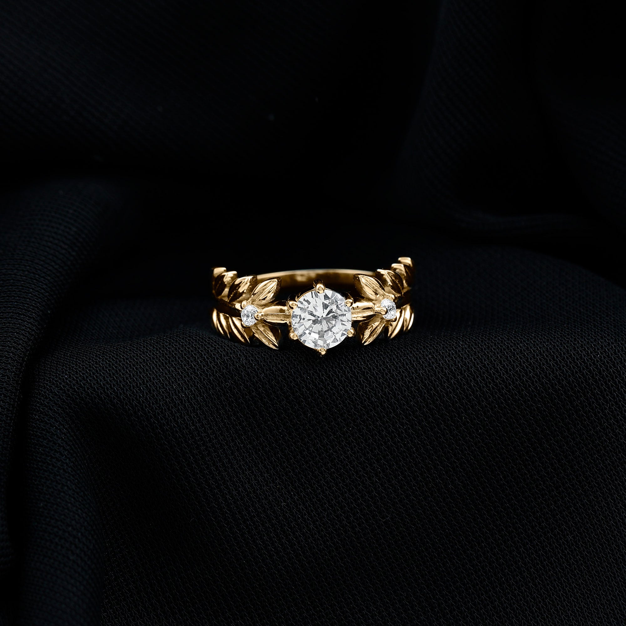 6 MM Lab Grown Diamond Nature Inspired Engagement Ring