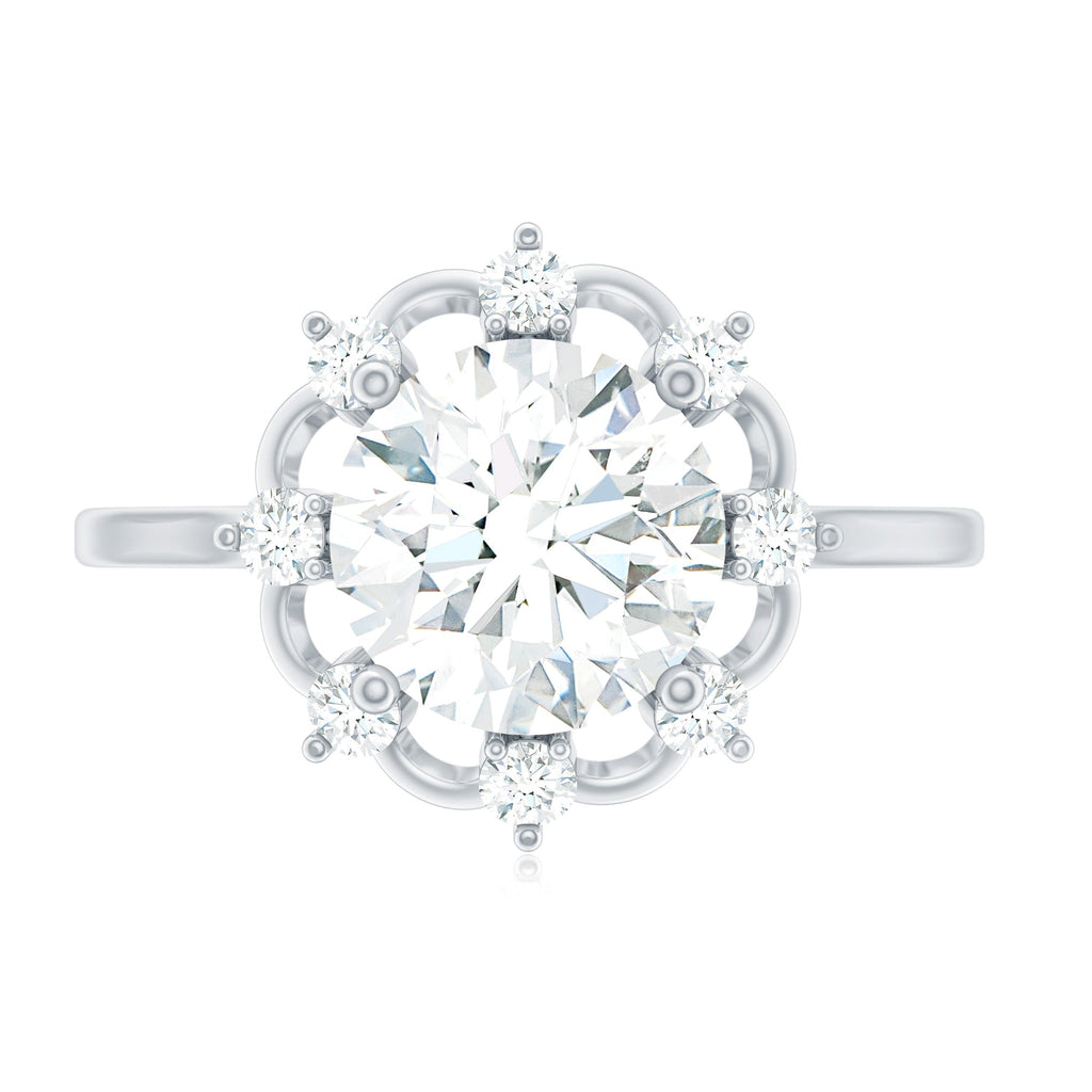 8 MM Lab Grown Diamond Statement Engagement Ring