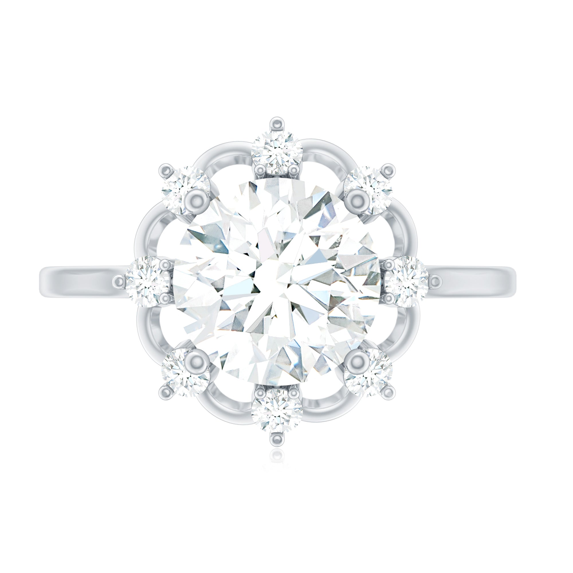 8 MM Lab Grown Diamond Statement Engagement Ring