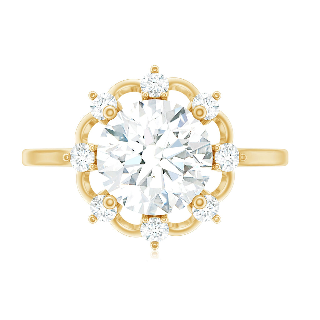 8 MM Lab Grown Diamond Statement Engagement Ring