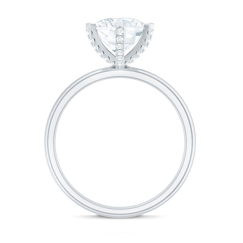 8 MM Round Brilliant Cut Lab Grown Diamond Engagement Ring