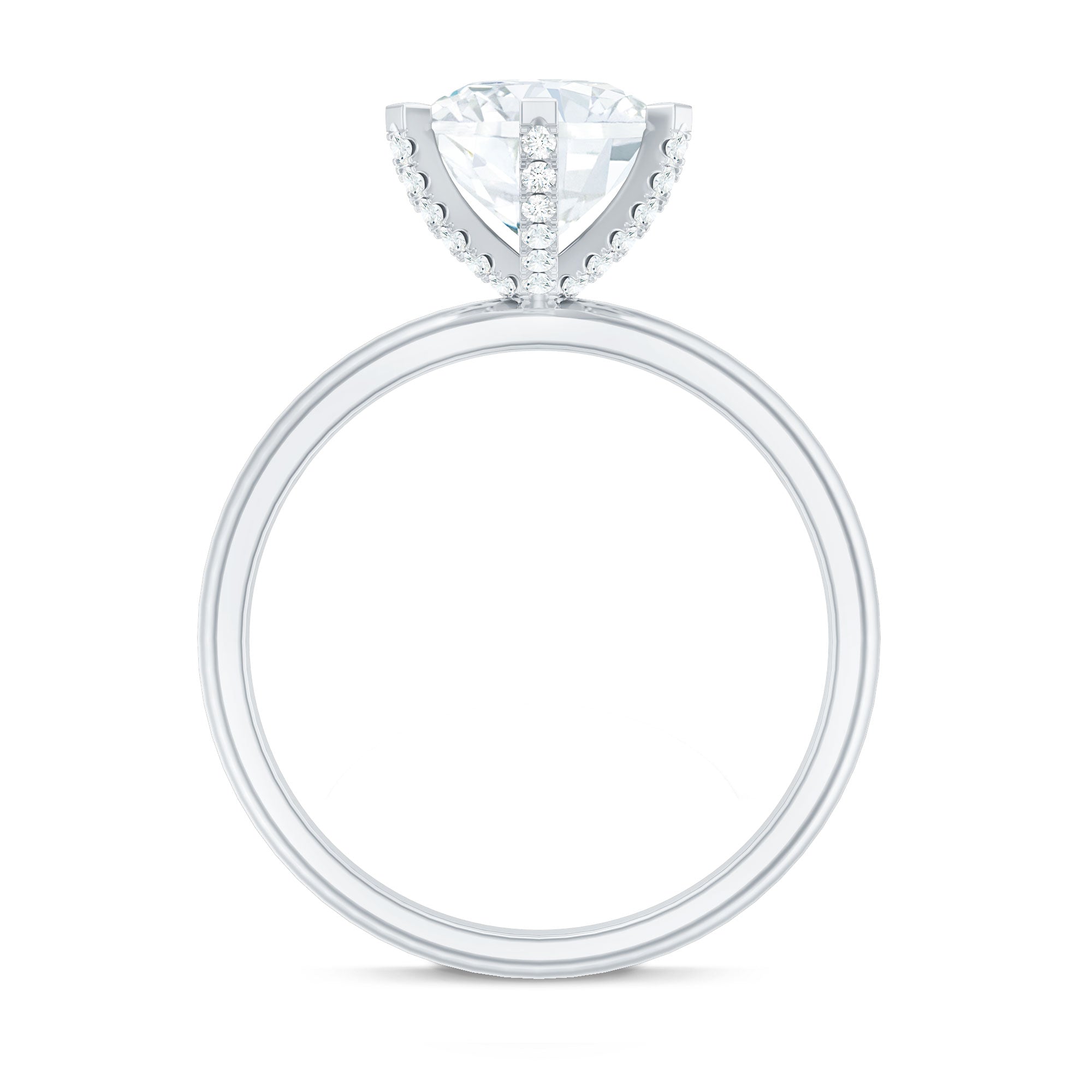 8 MM Round Brilliant Cut Lab Grown Diamond Engagement Ring