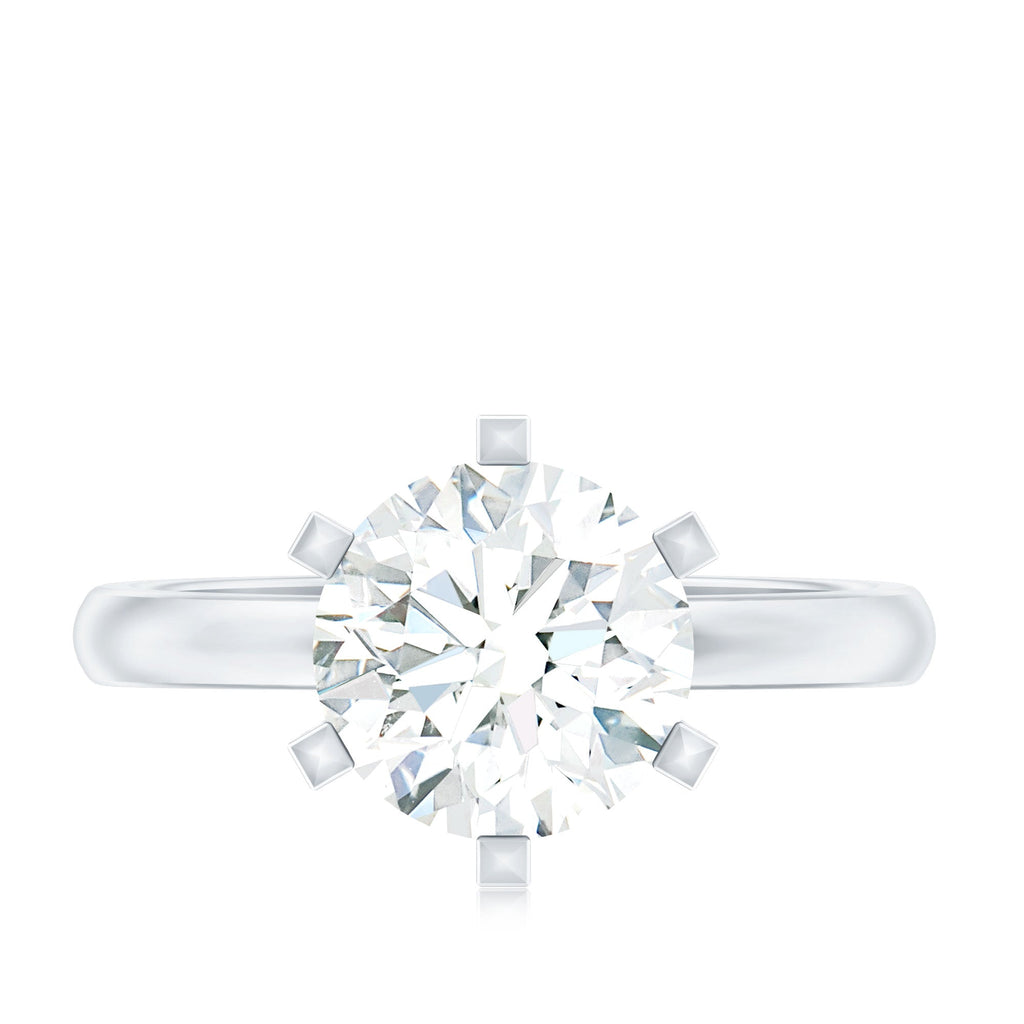 8 MM Round Brilliant Cut Lab Grown Diamond Engagement Ring