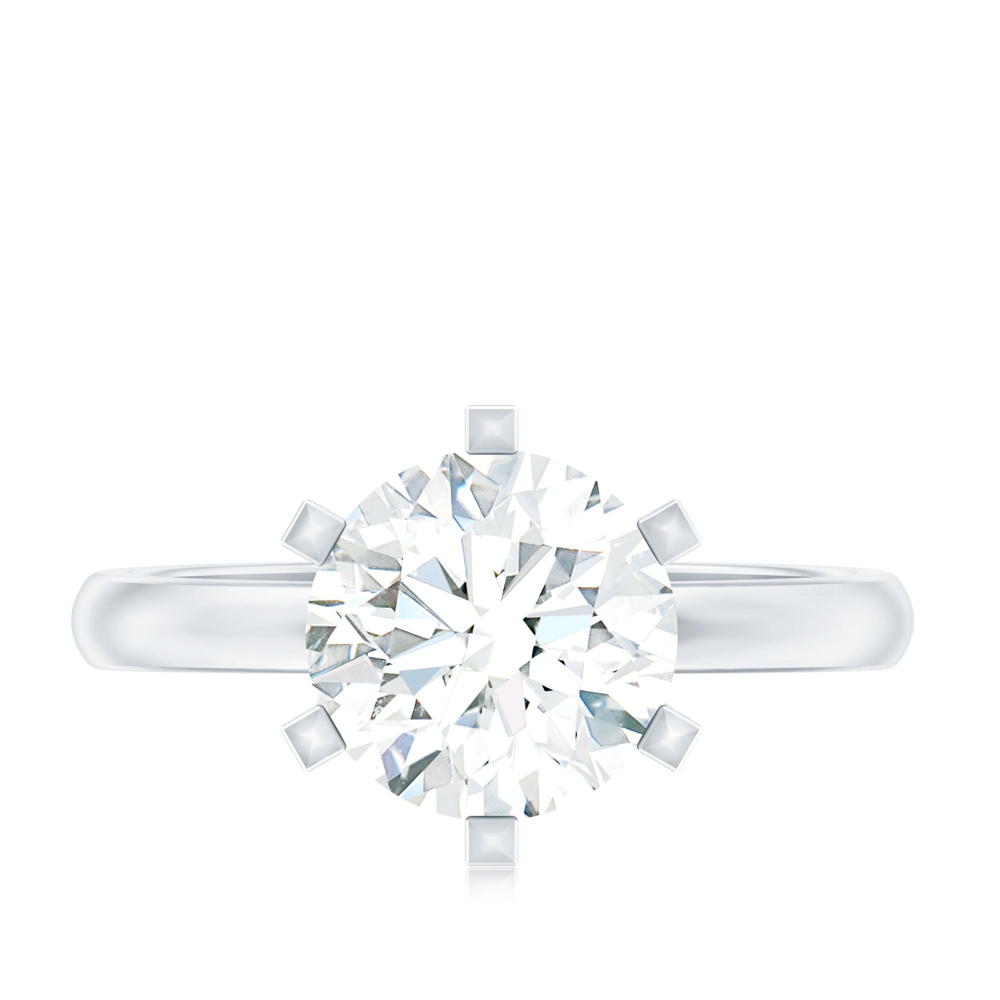 8 MM Round Brilliant Cut Lab Grown Diamond Engagement Ring