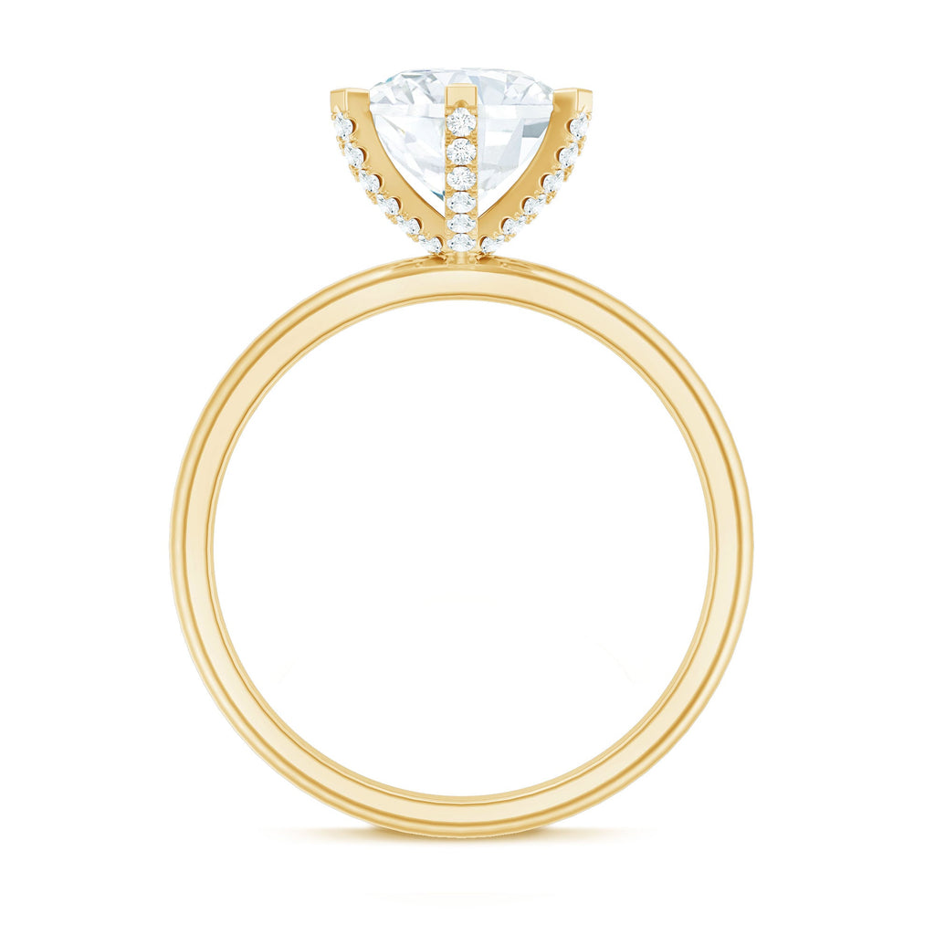 8 MM Round Brilliant Cut Lab Grown Diamond Engagement Ring