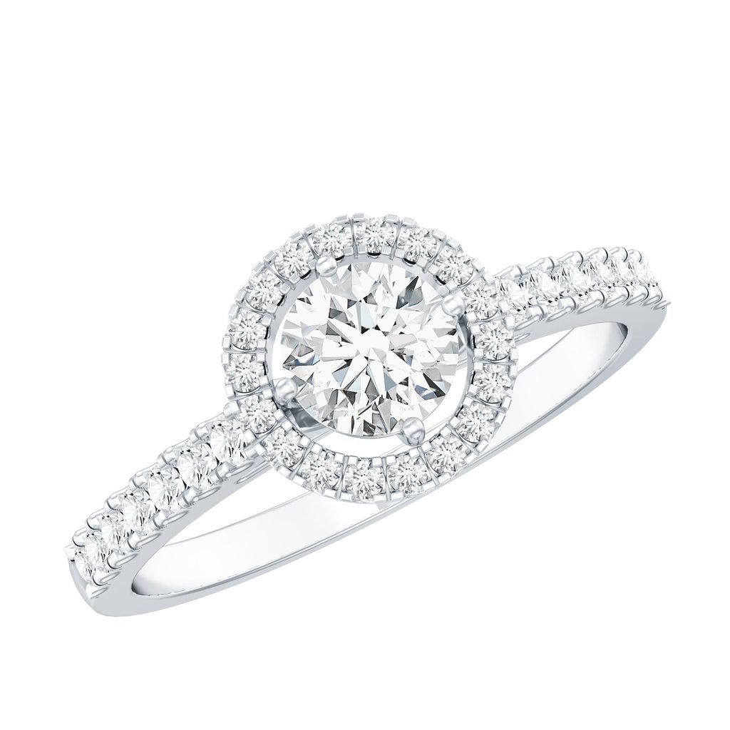 5MM Lab Grown Diamond Engagement Ring with Halo
