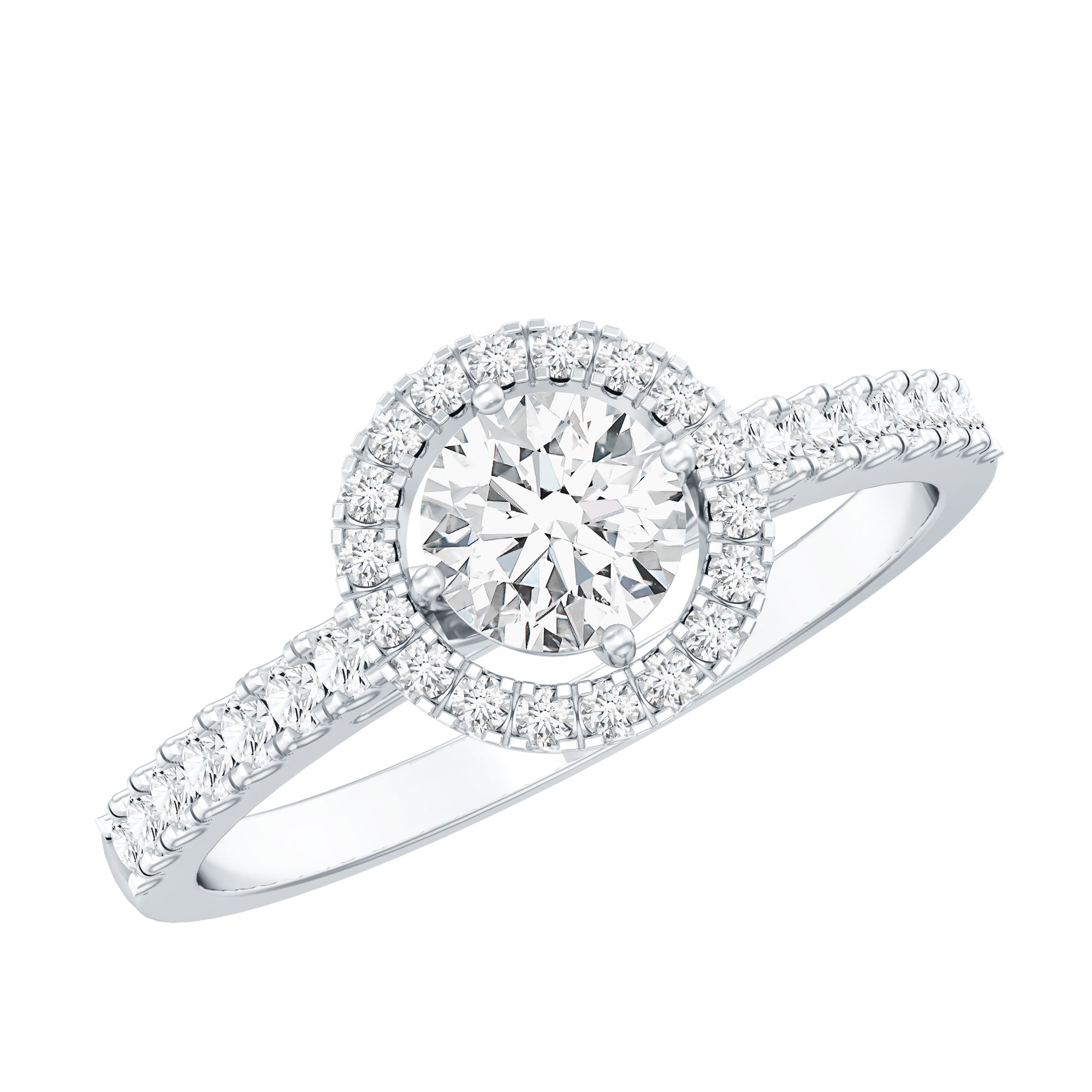 5MM Lab Grown Diamond Engagement Ring with Halo