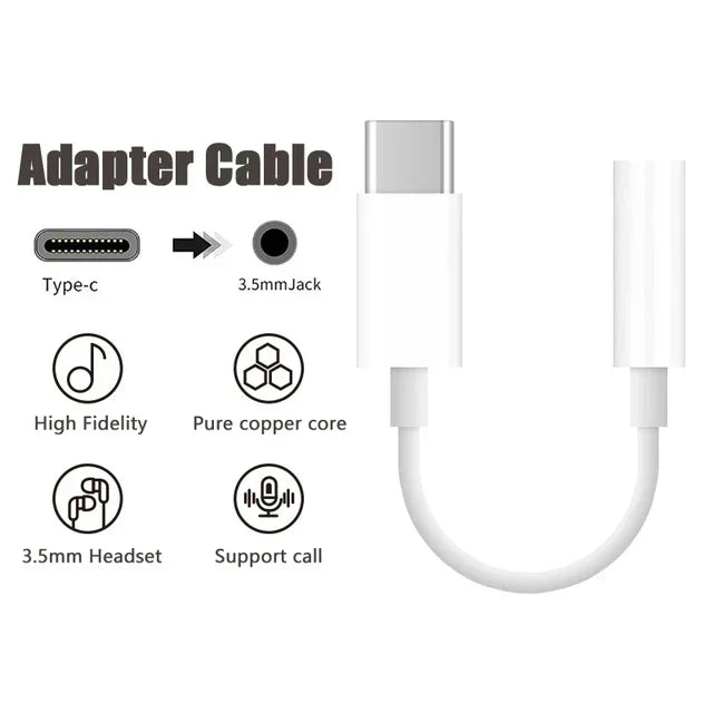 2-in-1 Audio Adapter USB C to 3 5 mm Jack Type-C Charging 3.5mm Aux Cable For Samsung Xiaomi Huawei Wired Headphones Connector