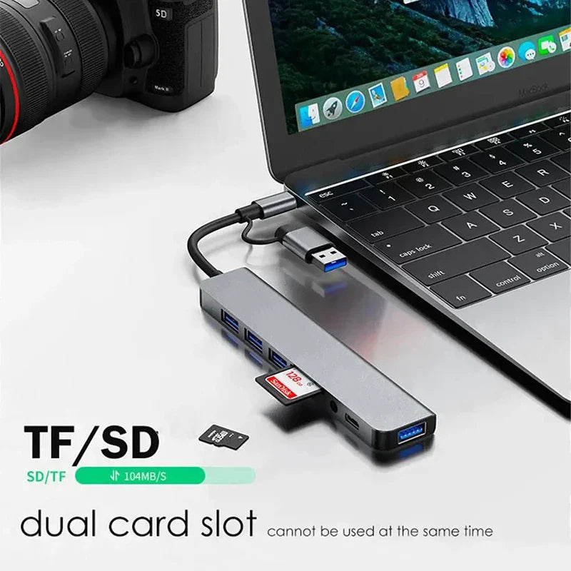 8 In 2 USB 3.0 HUB USB C HUB USB C Docking Station High Speed Transmission SD TF Card Reader Dock For PC Laptop Macbook Desktops