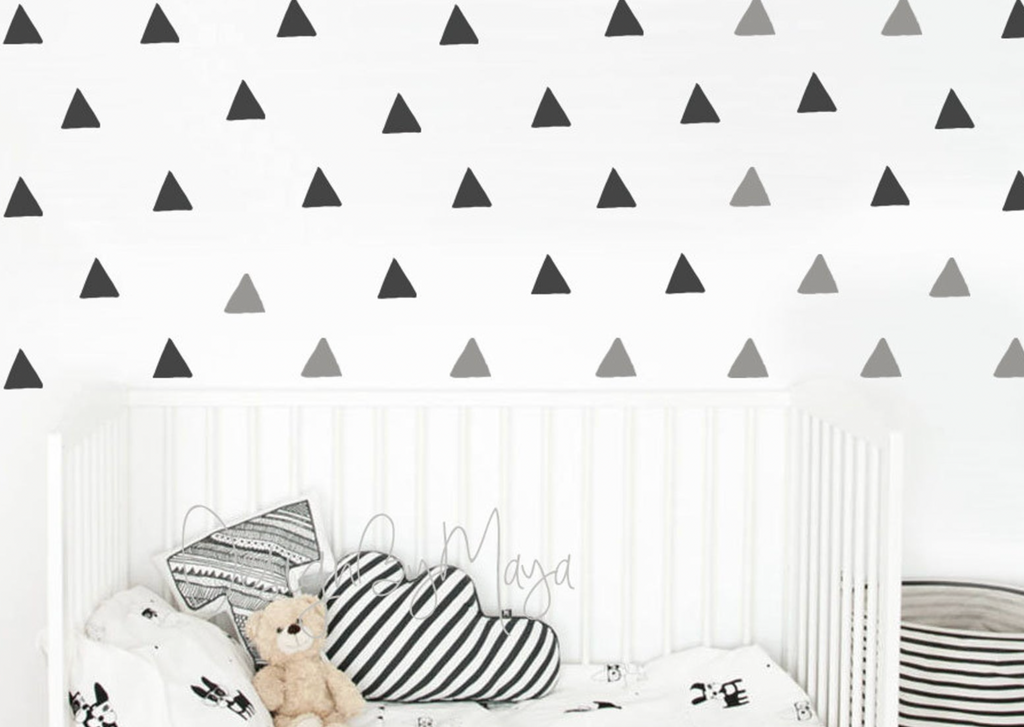 Abstract Equilateral Triangles - Fabric Nursery Wall Art Decals
