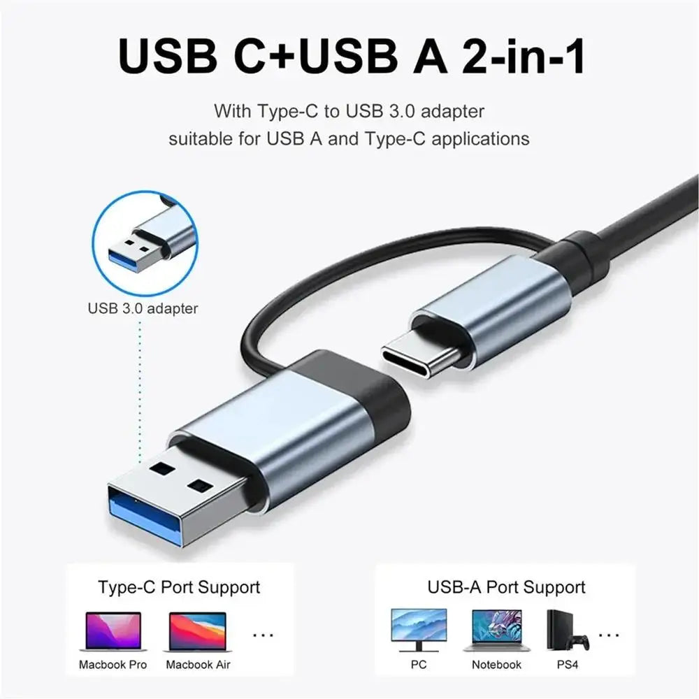 8 In 2 USB 3.0 HUB USB C HUB USB C Docking Station High Speed Transmission SD TF Card Reader Dock For PC Laptop Macbook Desktops